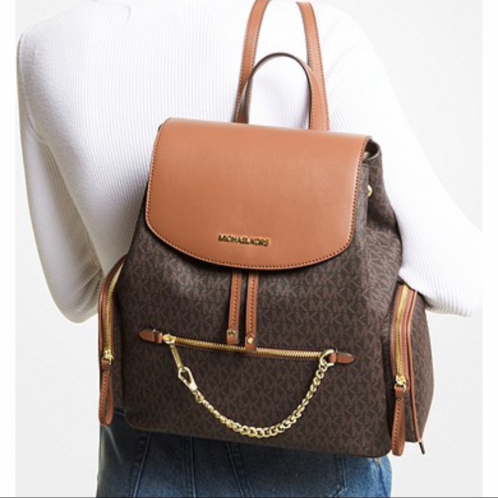 Brand new MICHAEL MICHAEL KORS Jet Set Large Logo Backpack - Picture 4 of 6